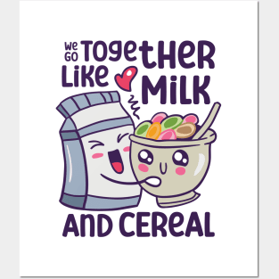 Milk and Cereal Pair - Love Couple Posters and Art